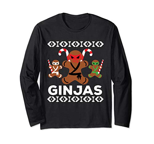 Ginjas Ninjas Cute Gingerbread Christmas Cookie Baker Long Sleeve T-Shirt