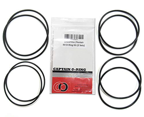 Captain O-Ring - K4 Replacement O-Ring Kit for OmniFilter K4, CBF1, CBF3, SFM2, U30, USM2, OT32, RO2000, RO2050, and More (2 Sets, 8 Orings)