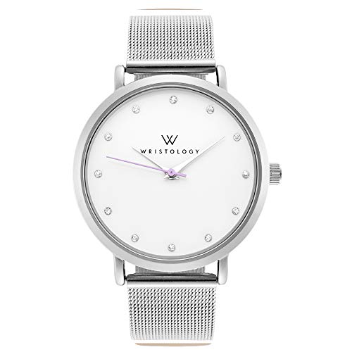 Wristology Olivia - 6 Options - Womens Watch Crystal Silver Boyfriend Ladies Metal Mesh Strap Band