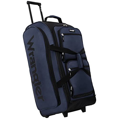 Wrangler 30' Wesley Rolling Duffel Bag, Navy Blue