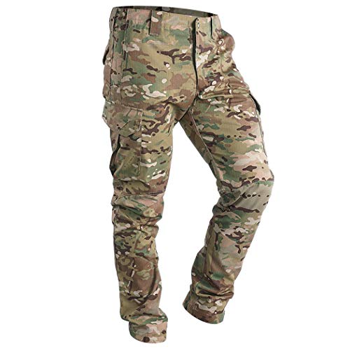 IDOGEAR GL Tactical Pants Multicam Combat Pants for Airsoft Military Hunting Paintball Outdoor Sports Slim Fit Style (A:Multicam, Medium(32W/32L))