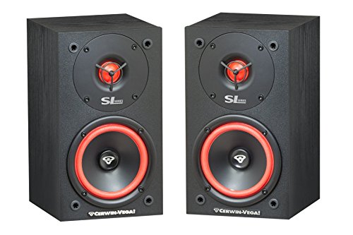 Home Audio Cerwin Vega SL-5M 5 1/4' 2-Way Satellite Speakers/Driver with 1' Soft Dome Tweeter Set of 2 - Black