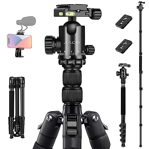 Tripod for Camera, 81' Camera Tripod Stand, 83 inches DSLR Tripods & Monopods, Heavy Duty Travel Tripod for Binoculars Laser Level Spotting Scope Telescope, Professional Complete Tripod Units