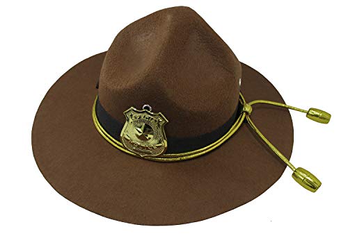 Nicky Bigs Novelties Super State Trooper Highway Patrol Costume Hat, Brown Gold, One Size