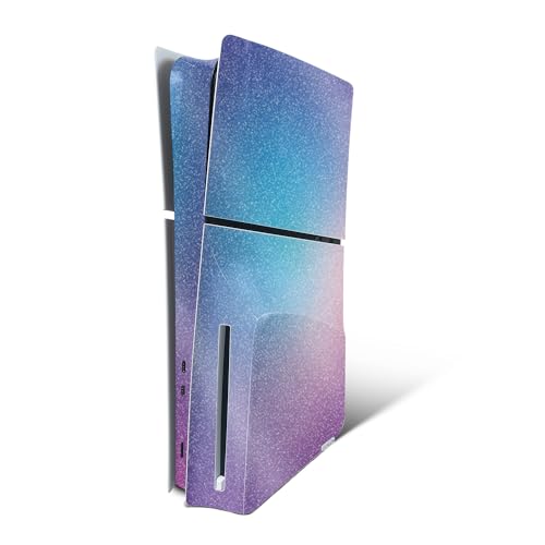 MightySkins Glossy Glitter Skin Compatible with Playstation 5 PS5 Slim Disk Edition Bundle - Sailor Stripes | Protective, Durable High-Gloss Glitter Finish | Easy to Apply | Made in The USA