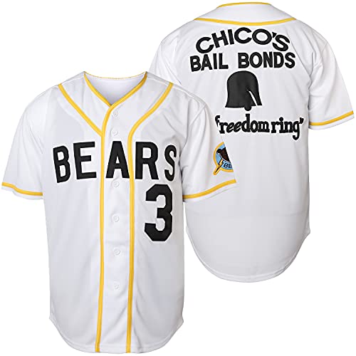 Bad News Bears #12 Tanner Boyle Movie 1976 Chico's Bail Bonds Baseball Jersey (Small, 3 White)