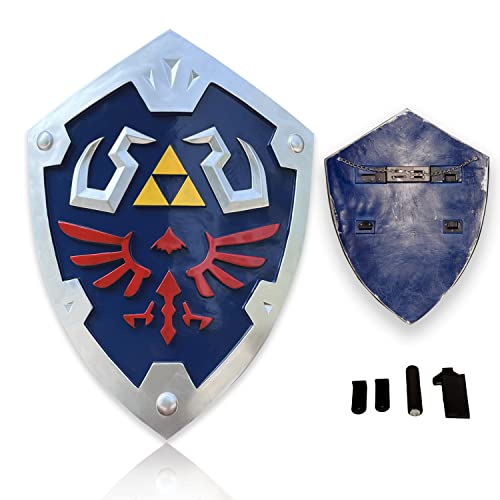 IM-SMELTER 24 inch Blue Hylian Shield with Hand Guard Strap,Brave Link Shield,PVC Material,for Decoration,Cosplay,Collection,Display
