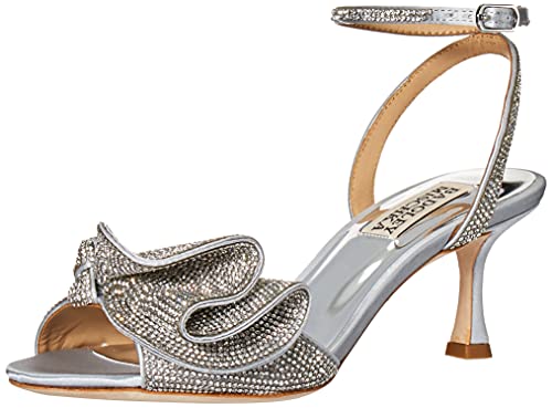 Badgley Mischka Women's REMI Heeled Sandal, Silver, 8
