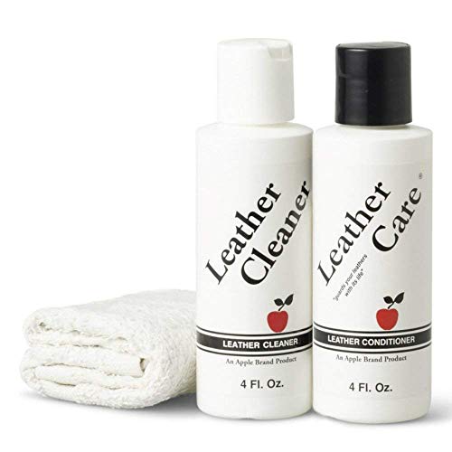 Apple Brand Leather Cleaner & Conditioner Kit - for Use On Leather Purses, Handbags, Shoes, Boots & Accessories - Safe On Colored and Natural Leather