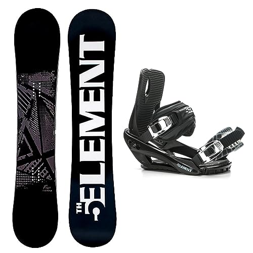 5th Element Forge Snowboard Package for Men-Freeride-All Mountain Snowboard with EZ Rocker-with Bindings-Regular and Wide Designed for Beginner Snowboarders-154cm/ LXL Binding (Boot Size 10-13)