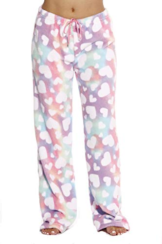 6339-10171-L Just Love Women's Plush Pajama Pants - Petite to Plus Size Pajamas,Rainbow Hearts,Large