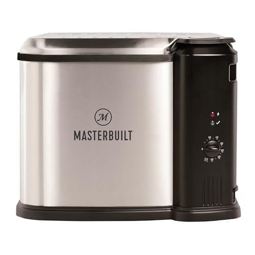 Masterbuilt 3-in-1 10 Liter XL Electric Fryer, Boiler and Steamer Combination with Drain Basket and Breakaway Safety Cord in Stainless Steel, Model MB20012420