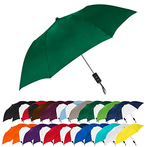 STROMBERGBRAND UMBRELLAS Spectrum Popular Style 16' Automatic Open Umbrella Light Weight Travel Folding Umbrella for Men and Women, (Hunter Green)