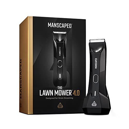 MANSCAPED The Lawn Mower 4.0, Electric Groin Hair Trimmer, Replaceable SkinSafe Ceramic Blade Heads, Waterproof Wet/Dry Clippers, Rechargeable, Wireless Charging, Male Hygiene Grooming Razor