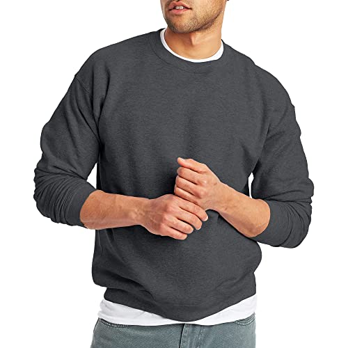 Hanes Men's EcoSmart Sweatshirt, Charcoal Heather, XX-Large