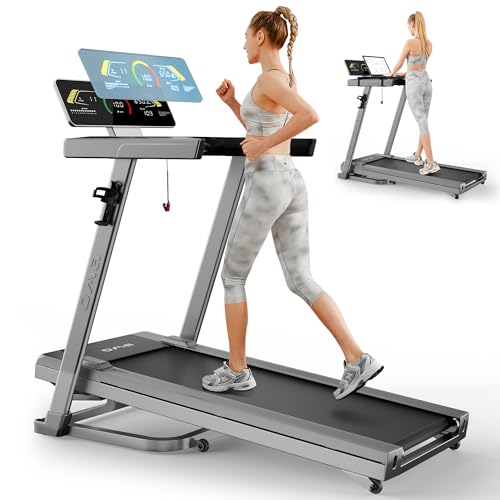 OMA Treadmills for Home 7200EA, Incline Treadmill Walking Running for Home Office, 300 lbs Weight Capacity Folding Treadmill with Auto Incline, 3HP, Wide Belt, LED Display, Heart Rate, Treadmill Desk