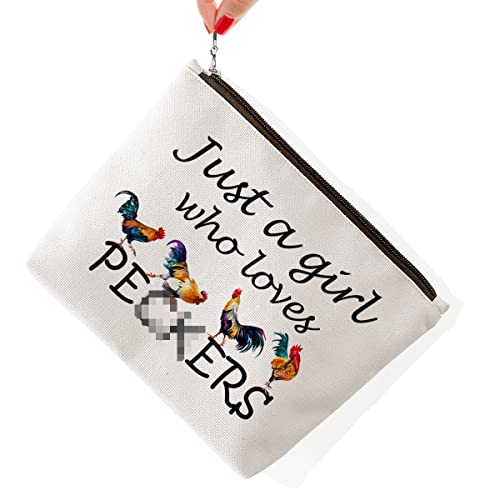 BiuNiuring Chicken Gifts for Chicken Lovers, Chicken Themed Gifts, Cosmetic Bag Gifts for Chicken Lovers, Chicken Makeup Bag, Who Loves Chickens Cosmetic Bag