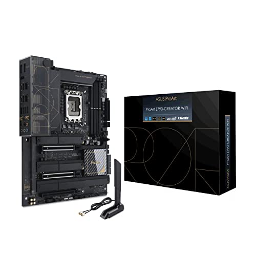 ASUS ProArt Z790-Creator WiFi 6E LGA 1700(Intel 14th,13th&12th Gen) ATX Content Creator Motherboard(PCIe 5.0,DDR5,2X Thunderbolt 4,10G&2.5G LAN,4xM.2/NVMe SSD,Front Panel USB 3.2 Gen2x2 Type-C).