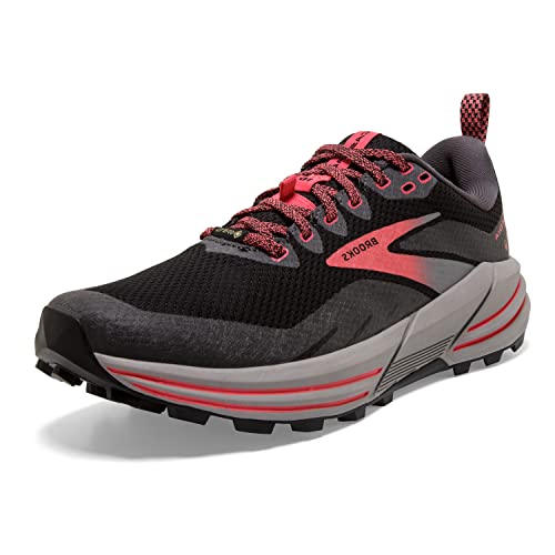 Brooks Women’s Cascadia 16 GTX Waterproof Trail Running Shoe - Black/Blackened Pearl/Coral - 10.5 Medium