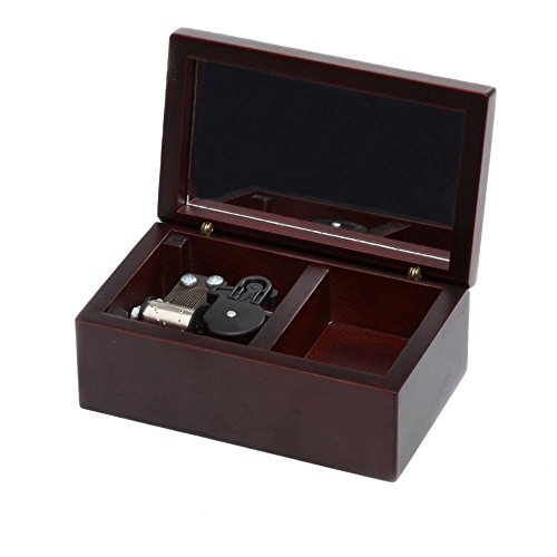 Wind-Up Wooden Musical Box,Small Size Storage Music Box,Gift Music Box,Lilium from Elfen Lied Musical Box,with Silver-Plating Movement in,Claret