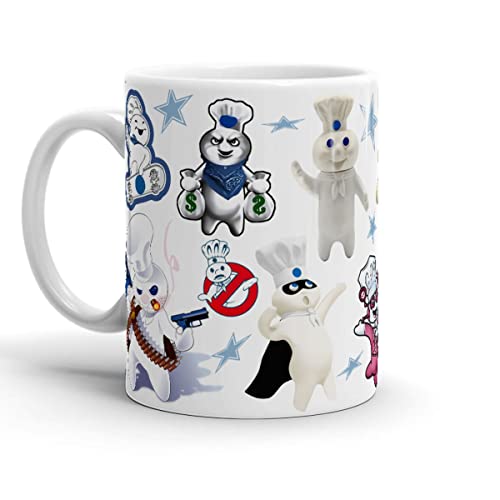 Coffee Mug Pillsbury White Ceramic Doughboy 11oz 15oz Collage Gifts Classic Mug For Tea, Latte, Chocolate Or Coffee