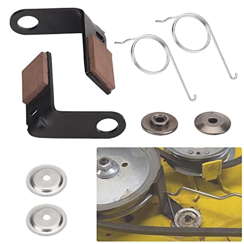 2 Set Brake Pad Kit GY21943B GX20494 GX20515 GX23240 for J-ohn Deere 42' L, D, X Series 100 105 115 100 110 120 125 130 Tractors & Lawn Mower - with Retainer & Torsion Spring