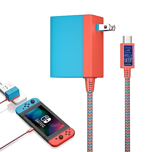 Switch Charger for Nintendo Switch, AC Adapter for Nintendo Switch -Fast Charger Compatible Nintendo Switch/Switch Lite/Switch OLED, 39W 15V/2.6A Output Support TV Mode and Dock Station