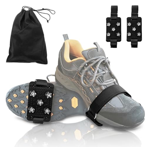 Crampon Traction Cleats Anti-Skid Traction Grips Crampons Spikes 5 Point Cleats for Shoes and Boots Walking on Snow Ice Winter Walking for Men Women
