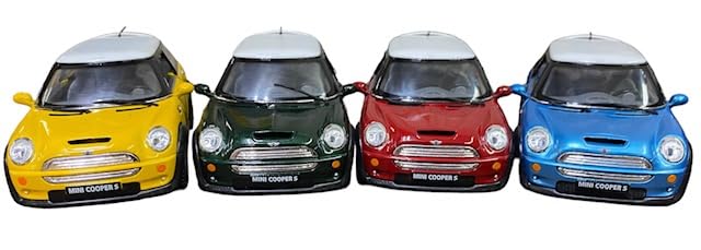 KiNSMART Mini Cooper S 5' 1:28 Scale SetOf4 Die Cast Metal Model Toy Car w/ Pullback Action