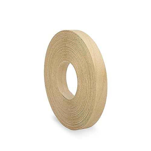 Birch Wood Veneer Edge Banding 3/4 inch x 25 ft - Plywood Pre-glued Real Wood Veneer - Flexible Easy Application Iron-on Edge Banding for Furniture Restoration
