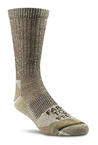 Farm to Feet Men's Boulder No Fly Zone Lightweight Hiking Merino Wool Crew, Brown, Large
