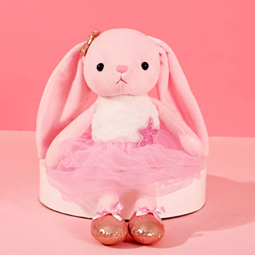 Ruzucoda Ballerina Dolls Plush Bunny Rabbit Soft Toys Ballet Dance Recital Gifts for Girls Pink 15.5 Inches