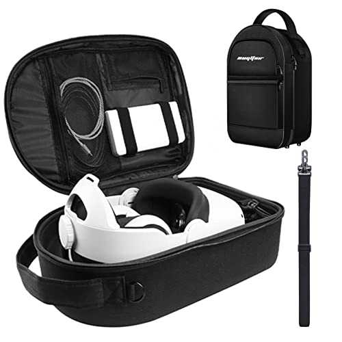 Augltair VR Carrying Case for Oculus Quest 2 Fits Most Elite Strap, Hard Quest Accessories Case, VR Gaming Headset and Touch Controllers Accessories Storage Bag Suitable for Home Storage and Travel