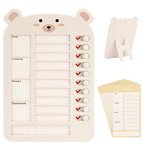 Chore Chart for Kids Multiple Kids, To Do List Checklist Task Board for Daily Weekly Planning, Habit Tracker My Chores Behavior Reward Chart at Home Work Travel Reminder White