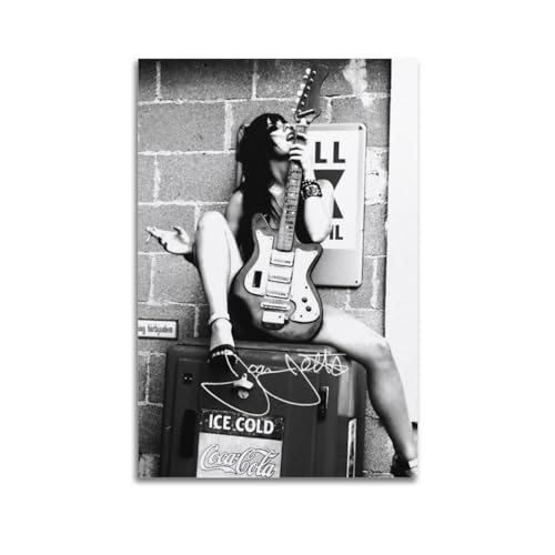 CHYCYGDH Joan Jett Poster Vintage Music Poster Female Singer Poster Play The Guitar Poster Poster Art Decor Painting Aesthetic Wall Art Canvas for Bedroom Decor 12x18inch(30x45cm) Style-4