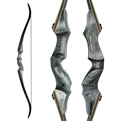 Black Hunter Takedown Recurve Bow, 60' Right Handed with Ergonomic Design for Outdoor Training Practice (40 lb, Right Hand)