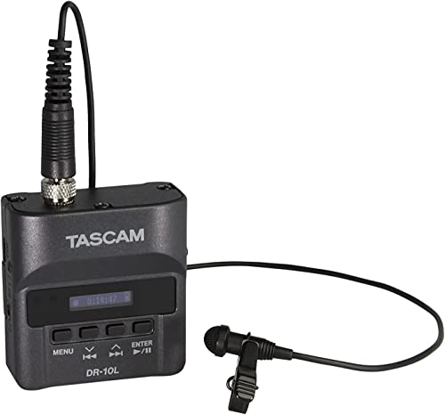 Tascam DR-10L Compact Digital Audio Recorder and Lavalier Mic Combo (Black)