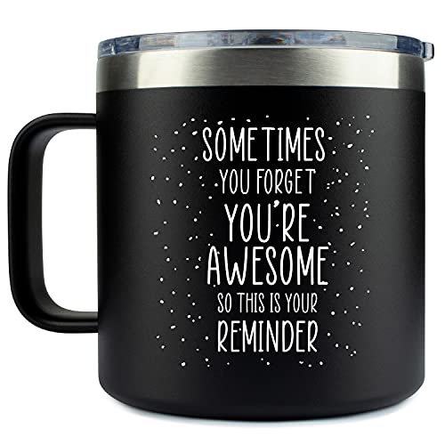 Inspirational Gifts for Men or Women- Stainless Steel Coffee Mug/Tumbler– “Sometimes You Forget You’re Awesome” Gift Idea for Birthday, Coworker, Thank you, Motivational, Best Friend, Fathers Day