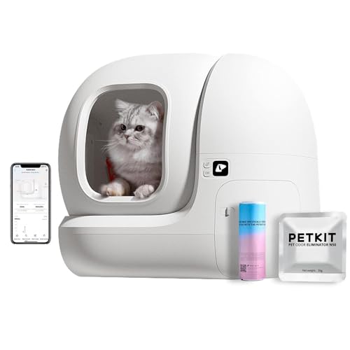 PETKIT PuraMax Self Cleaning Cat Litter Box, Automatic App Control Smart Litter Box with 76L X-Large Space, xSecure Integrated Safety Protection, with N50 Odor Eliminator