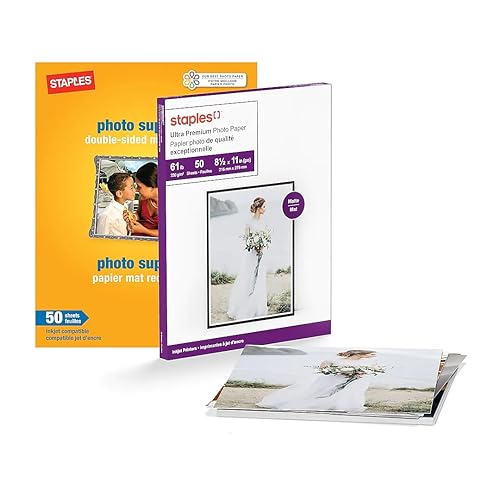 Staples Ultra Premium Matte Photo Paper, 230 g/m2, 8.5-inch W x 11-inch L, 100?Carton (ST19895VS)