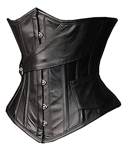 SHAPERX Womens Steampunk Gothic Steel Boned Underbust Waist Training Corsets,SZ1866-Black-M