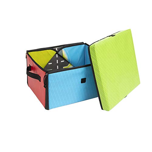 ZipBin Builder's Toy Box Playmat, Furniture Toy Storage Modular Storage Unit Cube 13.5 x 11 x 8 inches to Store Bricks, Toys, Action Figures & Transforms in a Zip to a Playmat 28.5 x 25 inches, Age 3+