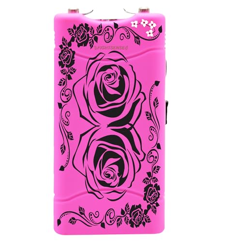 Super Heavy Duty 35 Billion Mini Stun Gun for Self Defense with Bright Led Flashlight, Rechargeable Battery, Nylon Holsters with Belt Loop for Easy Cary (Zebra Pink)