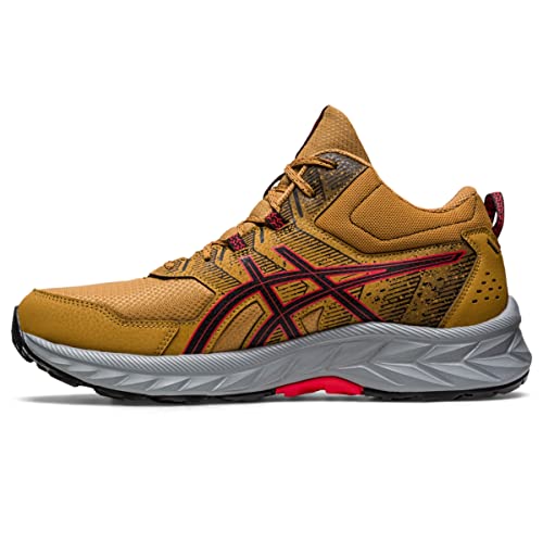 ASICS Men's Gel-Venture 9 Mid Top Running Shoes, 11, TAN Presidio/Electric RED