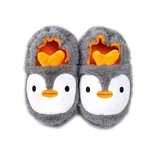 Csfry Toddler Girls House Penguin Slippers Cartoon Warm Home Shoes，5-6Toddler
