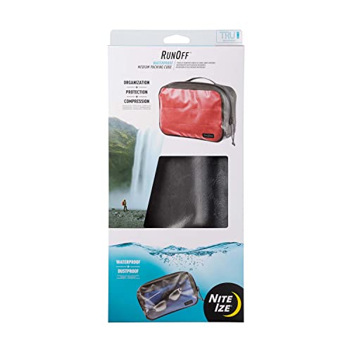 Nite Ize Runoff Waterproof Packing Cube - Waterproof Packing Cube for Travel - Dry Travel Bag with Compression - Medium, Charcoal