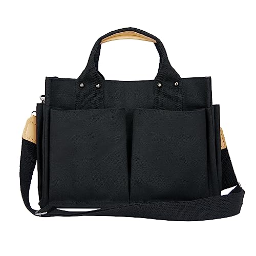 YCPURSEDN Simple and Fashionable Multi Pocket Canvas Tote Bags for Women