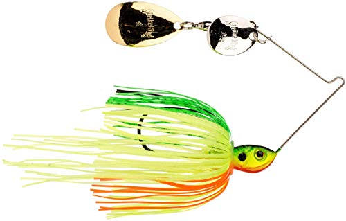 Strike King (LMM316CI-217SG) Lil' Mr Money Spinnerbait Colorado Indiana Fishing Lure, 513 - Firetiger, 3/16 oz, Large Indiana Blade and Small Colorado Blade
