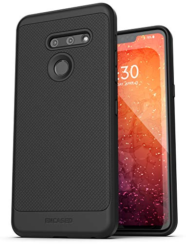 Encased Thin Armor for LG G8 ThinQ Case (Slim Fit) Flexible Grip Cover - Black
