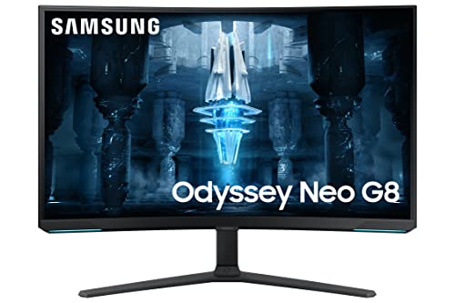 SAMSUNG 32' Odyssey Neo G8 4K UHD 240Hz 1ms G-Sync 1000R Curved Gaming Monitor, Quantum HDR2000, AMD FreeSync Premium Pro, Matte Display, Ultrawide Game View, DisplayPort, Black & White, 2022